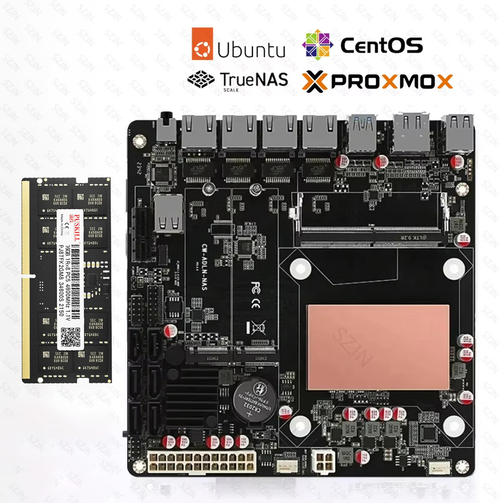Nas Motherboard 8 Sata Mini Itx - Placa-Mãe ITX N150 para NAS com
