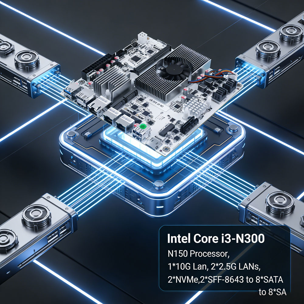 Nas Motherboard 8 Sata Mini Itx - Placa-mãe Mini ITX NAS de 8