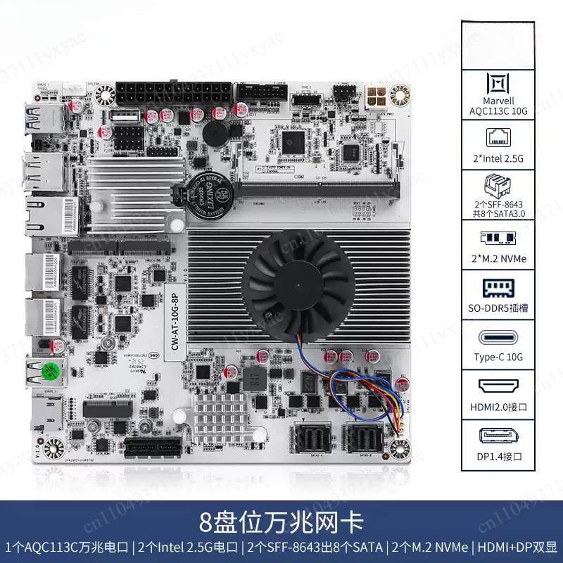 Placa-Mãe NAS de 8 Baias com C - Nas Motherboard 8 Sata Mini Itx avaliação e preço
